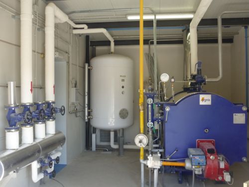 Sala de calderas, producción de vapor